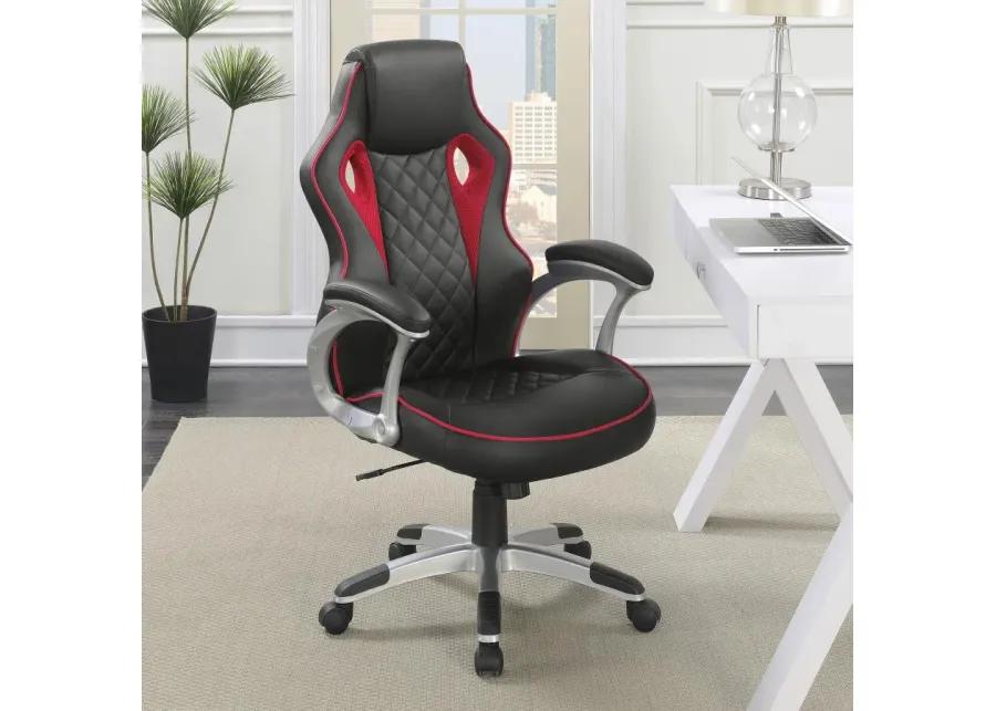 Lucas Upholstered Office Chair Black and Red