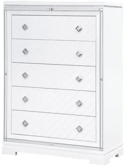 Eleanor Rectangular 5-drawer Chest White