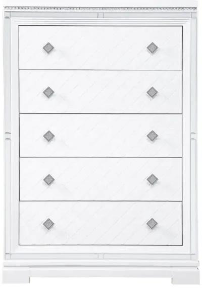 Eleanor Rectangular 5-drawer Chest White