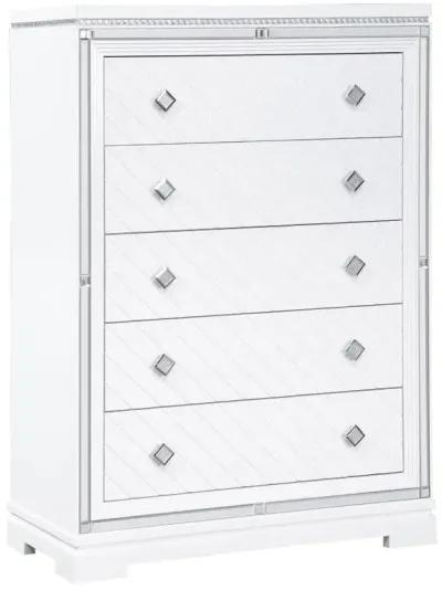 Eleanor Rectangular 5-drawer Chest White