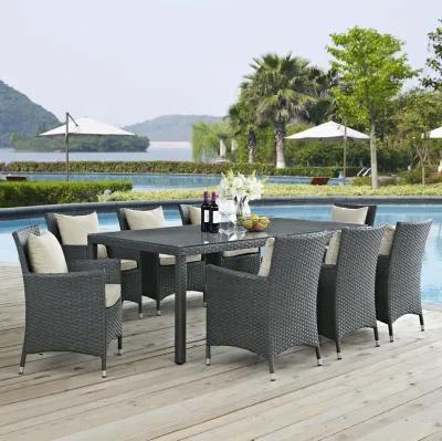 Sojourn 9 Piece Outdoor Patio Sunbrella® Dining Set