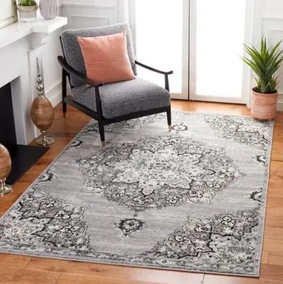 Brentwood 802 Silver / Black 4' X 6' Small Rectangle Powerloomed Rug