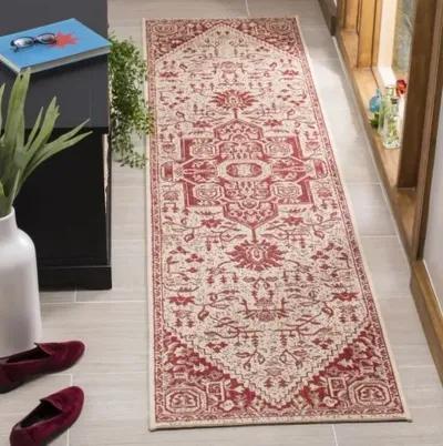 LINDEN 138 Collection LND138Q-210 Red / Creme 2'-2" X 10'