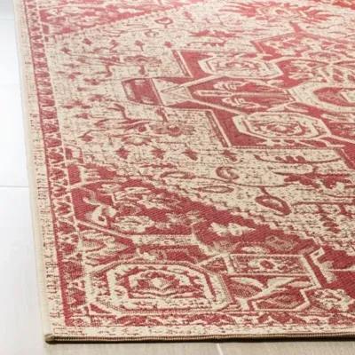 LINDEN 138 Collection LND138Q-210 Red / Creme 2'-2" X 10'