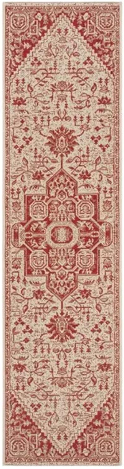 LINDEN 138 Collection LND138Q-210 Red / Creme 2'-2" X 10'