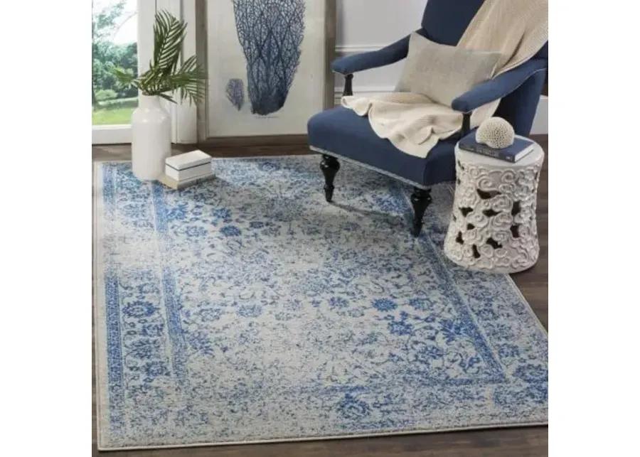 Adirondack Contemporary Grey / Blue 2'-6" X 18' Powerloomed Rug