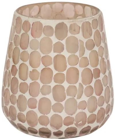 Glass, 5" 18 Oz Mosaic Scented Candle, Soft Pink