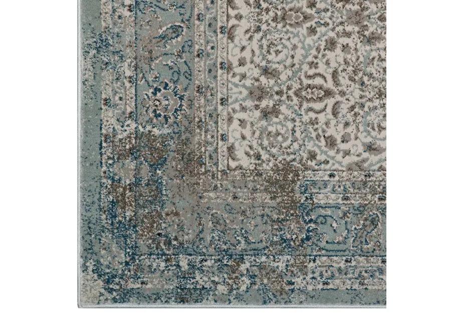 Dilys Distressed Vintage Floral Lattice 8x10 Area Rug