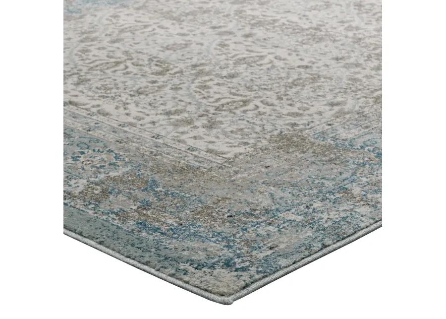 Dilys Distressed Vintage Floral Lattice 8x10 Area Rug