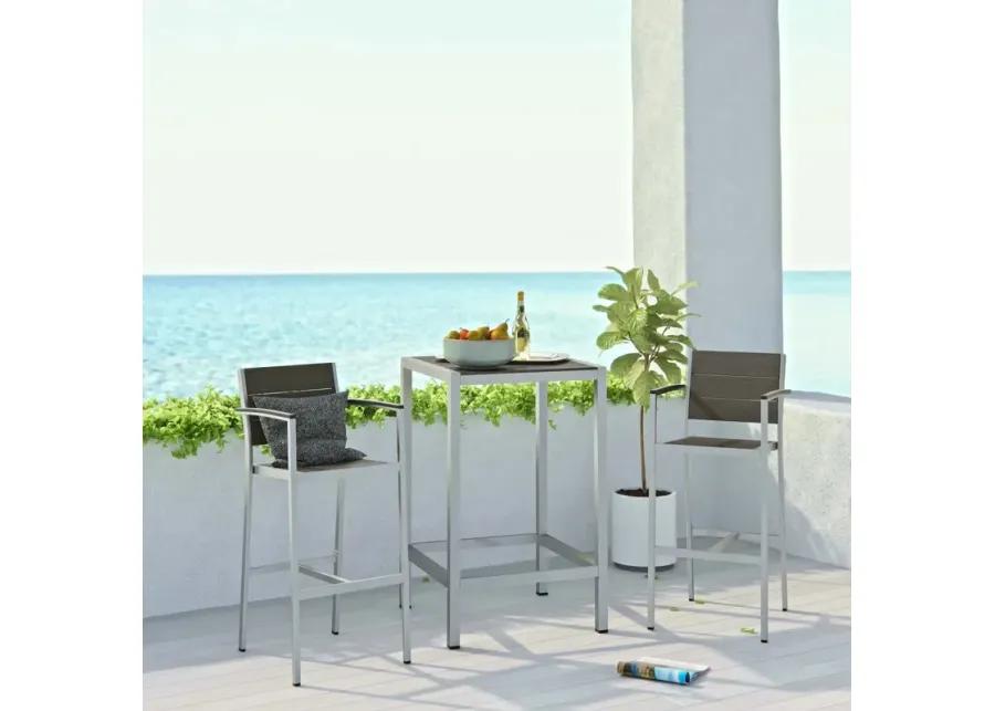 Shore 3 Piece Outdoor Patio Aluminum Pub Set