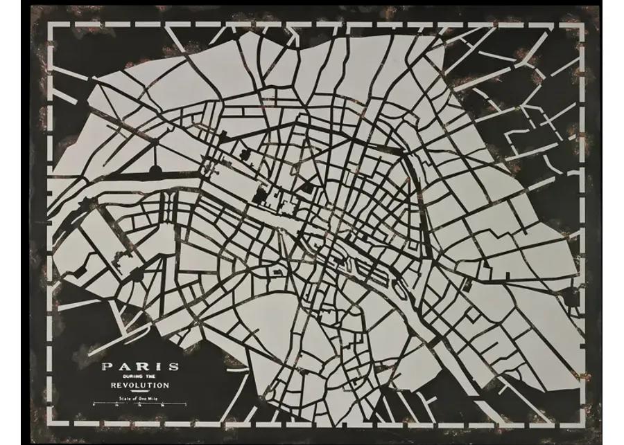 City Map of Paris Circa 1790 (Laser cut on Metal)