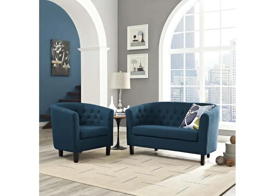 Prospect 2 Piece Upholstered Fabric Loveseat and Armchair Set