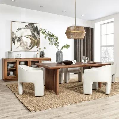 Selena 84" Mango Wood Dining Table in  Umber 