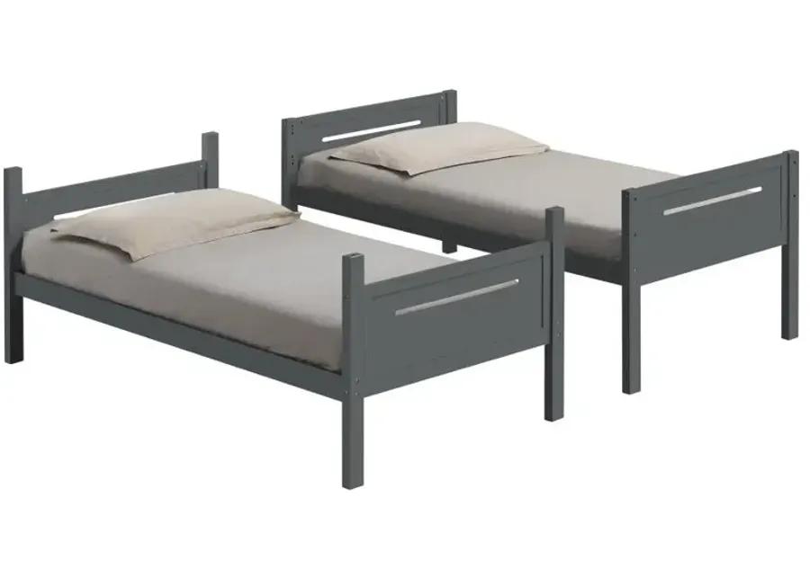 Littleton Twin Over Twin Bunk Bed Grey