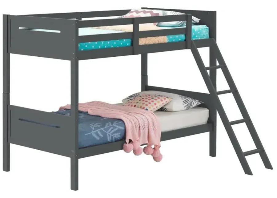 Littleton Twin Over Twin Bunk Bed Grey