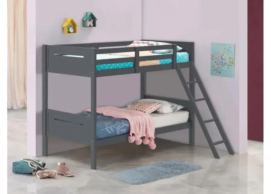 Littleton Twin Over Twin Bunk Bed Grey