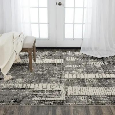 Couture Gray/Black Classic/Updated NZ Wool/Tencel Blend 9'x12' Rectangle Rug