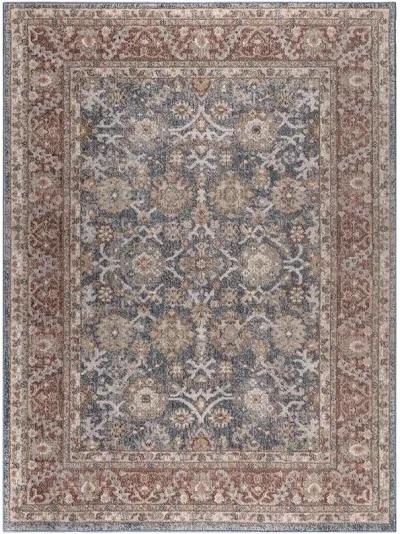 Madison Park Faith Blue/Red Persian Bordered Traditional Woven Area Rug