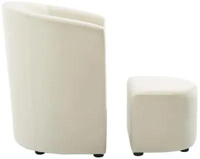 Divulge Performance Velvet Arm Chair and Ottoman Set