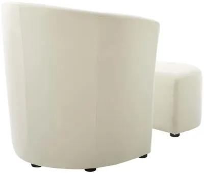 Divulge Performance Velvet Arm Chair and Ottoman Set