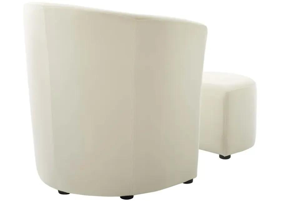 Divulge Performance Velvet Arm Chair and Ottoman Set