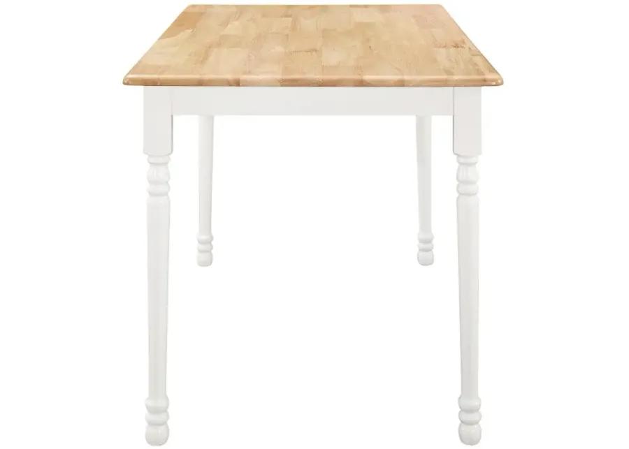 Taffee Rectangle Dining Table Natural Brown and White