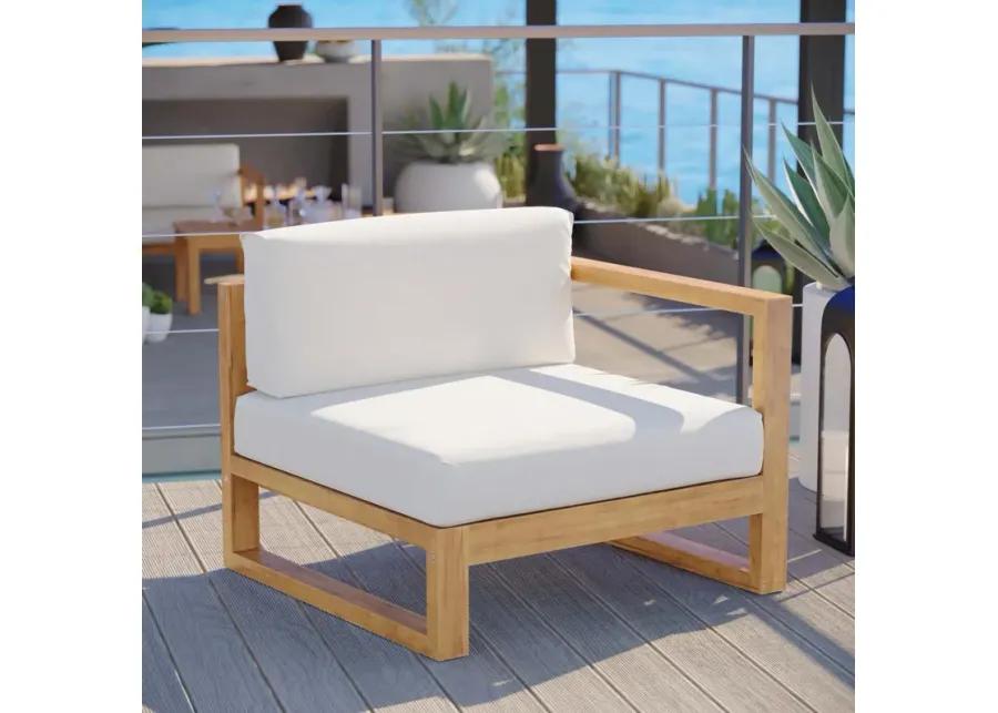 Upland Outdoor Patio Teak Wood Right-Arm Chair