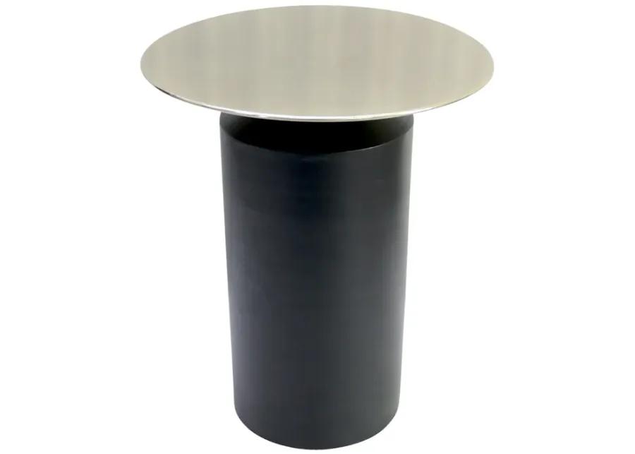 Metal, 19" Cylinder Accent Table, Black Kd