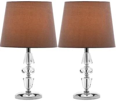 Crescendo 16-Inch H Tiered Crystal Lamp - Set of 2