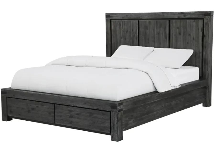 Meadow California King-Size Solid Wood Storage Bed in Graphite