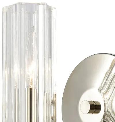 Aspire 10'' High 1-Light Sconce - Black Nickel with Ribbed Crystal