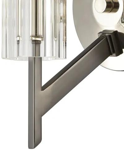 Aspire 10'' High 1-Light Sconce - Black Nickel with Ribbed Crystal