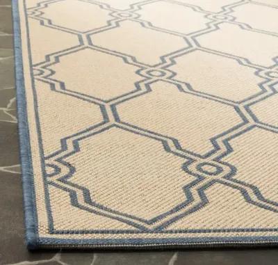 LINDEN 124 Collection LND124N-28 Cream / Blue 2'-2" X 8'