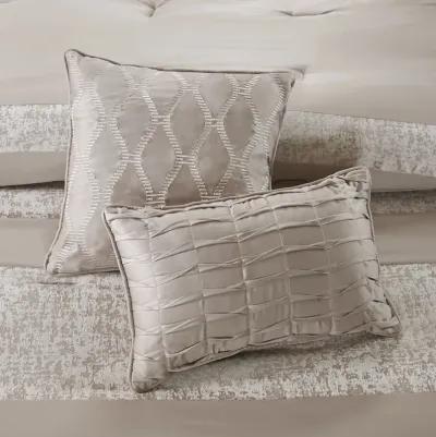 Madison Park Ava Taupe 7 Piece Chenille Jacquard Comforter Set