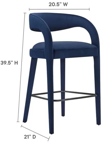 Pinnacle Performance Velvet Bar Stool Set of Two