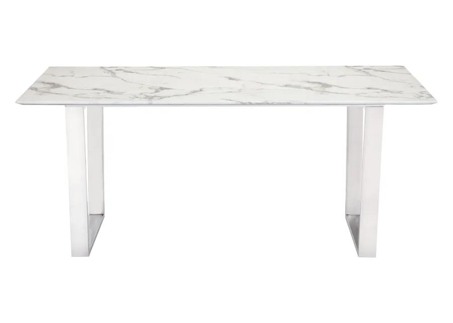 Atlas Dining Table White & Silver