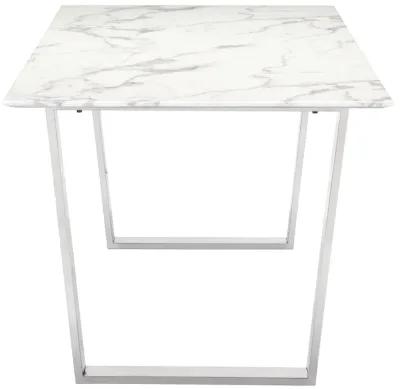 Atlas Dining Table White & Silver