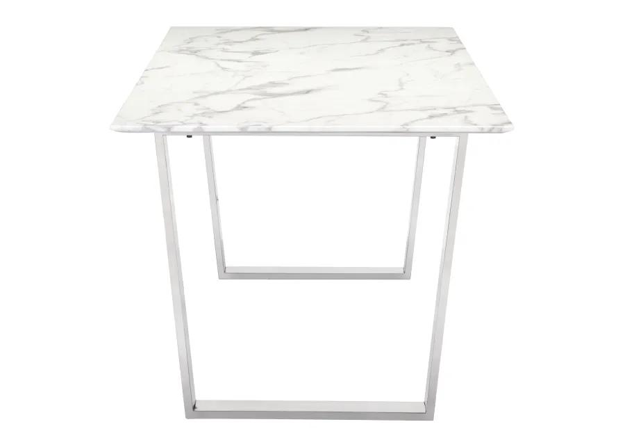 Atlas Dining Table White & Silver