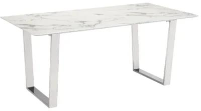 Atlas Dining Table White & Silver