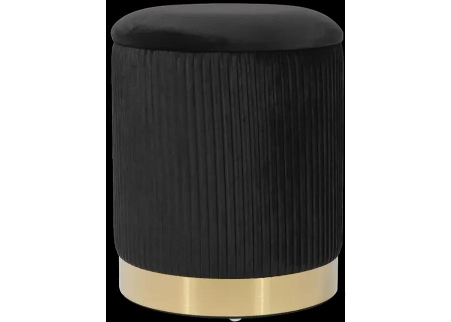 Zoe Black Velvet Storage Ottoman