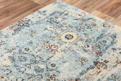 Ovation Blue/Beige distressed/classical N Z wool 5' x 8' Rectangle Rug