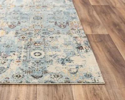 Ovation Blue/Beige distressed/classical N Z wool 5' x 8' Rectangle Rug