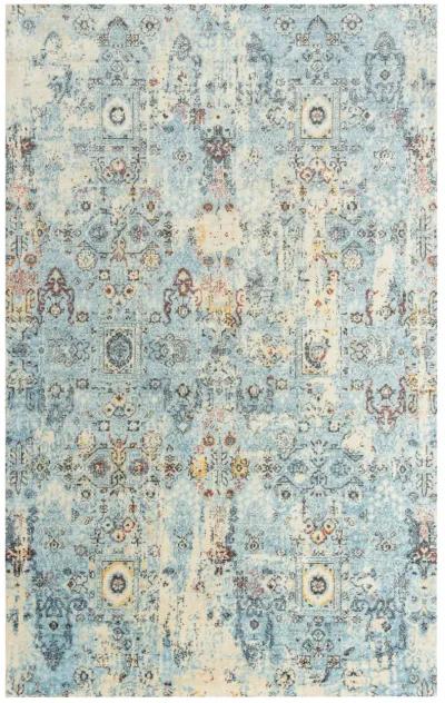 Ovation Blue/Beige distressed/classical N Z wool 5' x 8' Rectangle Rug