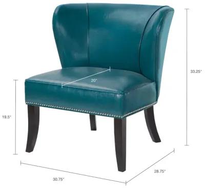 Madison Park Hilton Blue Armless Accent Chair