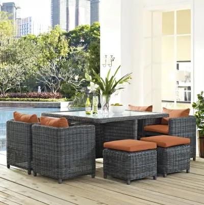 Summon 9 Piece Outdoor Patio Sunbrella® Dining Set