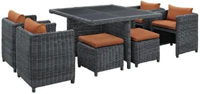 Summon 9 Piece Outdoor Patio Sunbrella® Dining Set