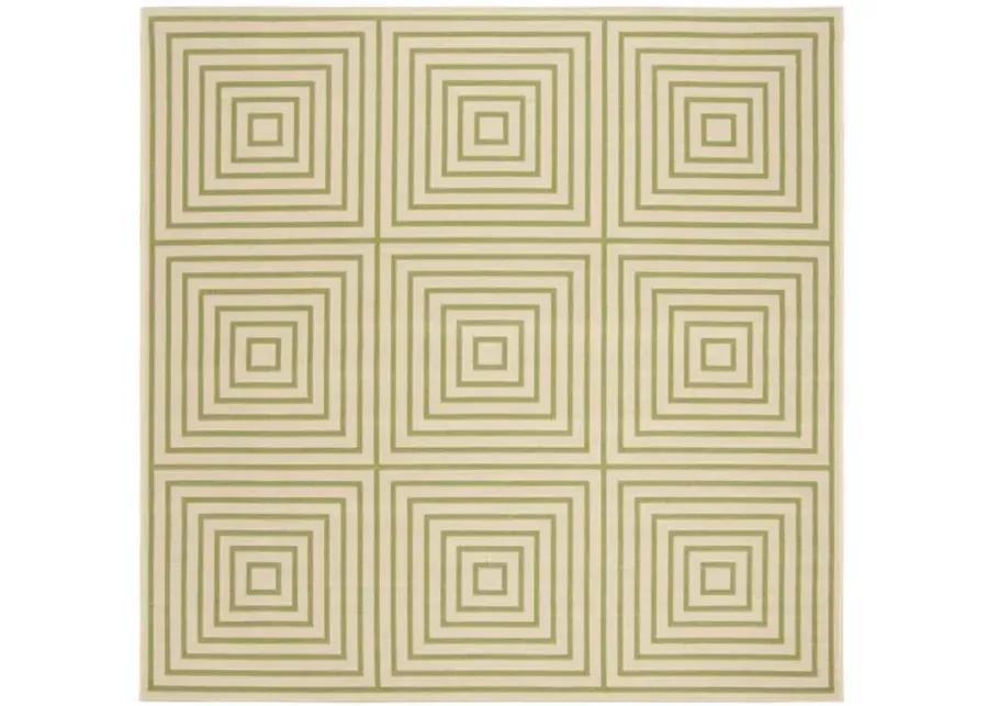 LINDEN 123 Collection LND123V-6SQ Cream / Olive 6'-7" X 6'-7" Square