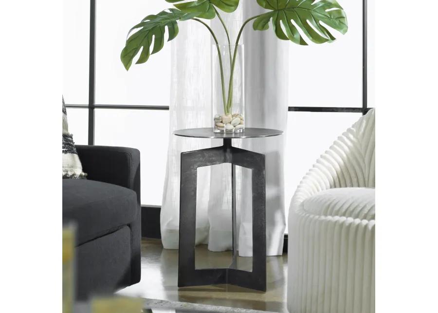 Deltoid Gunmetal Accent Table