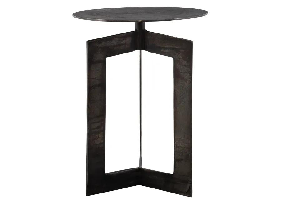 Deltoid Gunmetal Accent Table