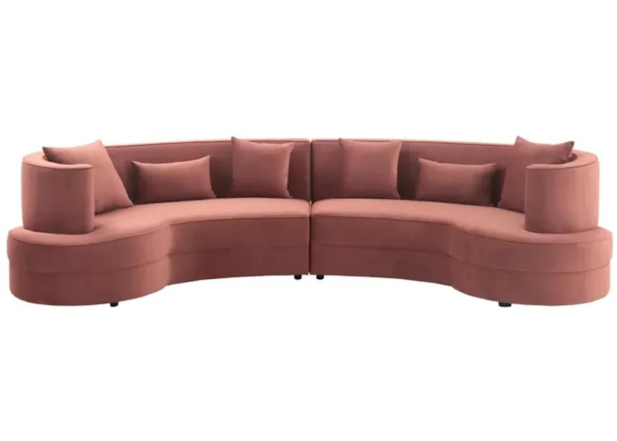 Majestic Blush Fabric Upholstered Sectional Sofa